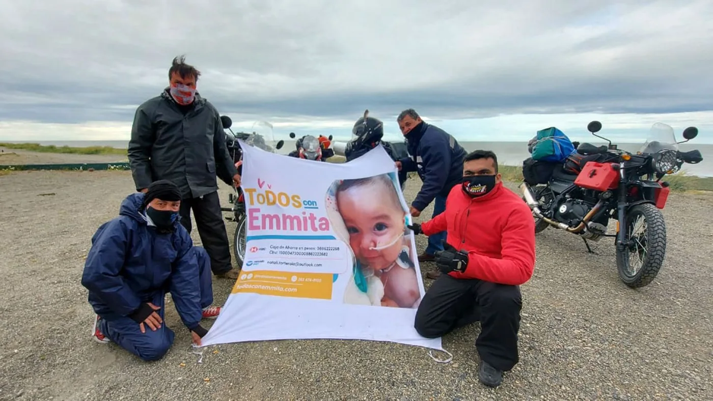 Julio, Nicolás, Walter y Daniel, los motoqueros chaqueños quienes llevan adelante una cruzada solidaria en todo el país en beneficio de Emmita.