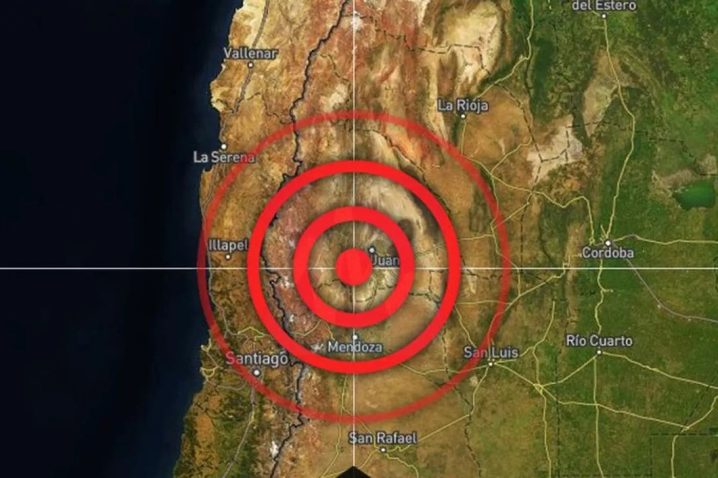 Su epicentro fue a 54 kms., al sudoeste de la capital local, en Media Agua, villa cabecera de Sarmiento.