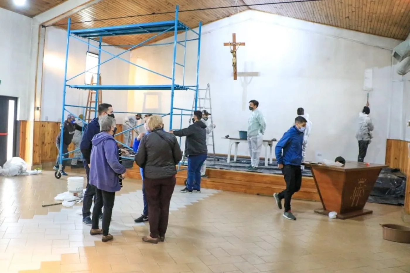 Promotores territoriales refaccionaron la Capilla María Auxiliadora luego de su incendio
