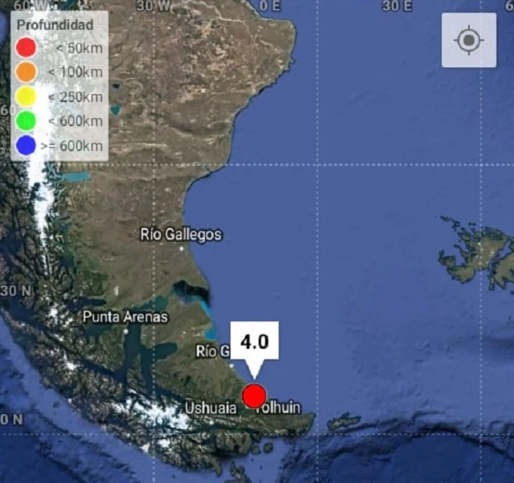 Se registró un sismo en Tolhuin