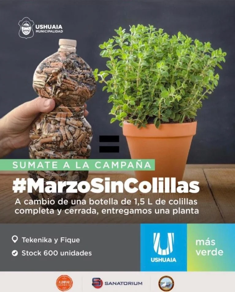 Ushuaia se suma a la campaña ambiental "Marzo sin colillas"
