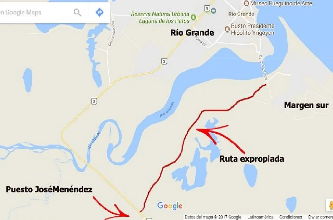 Von der Thusen solicita a la provincia la apertura de la vieja Ruta 3