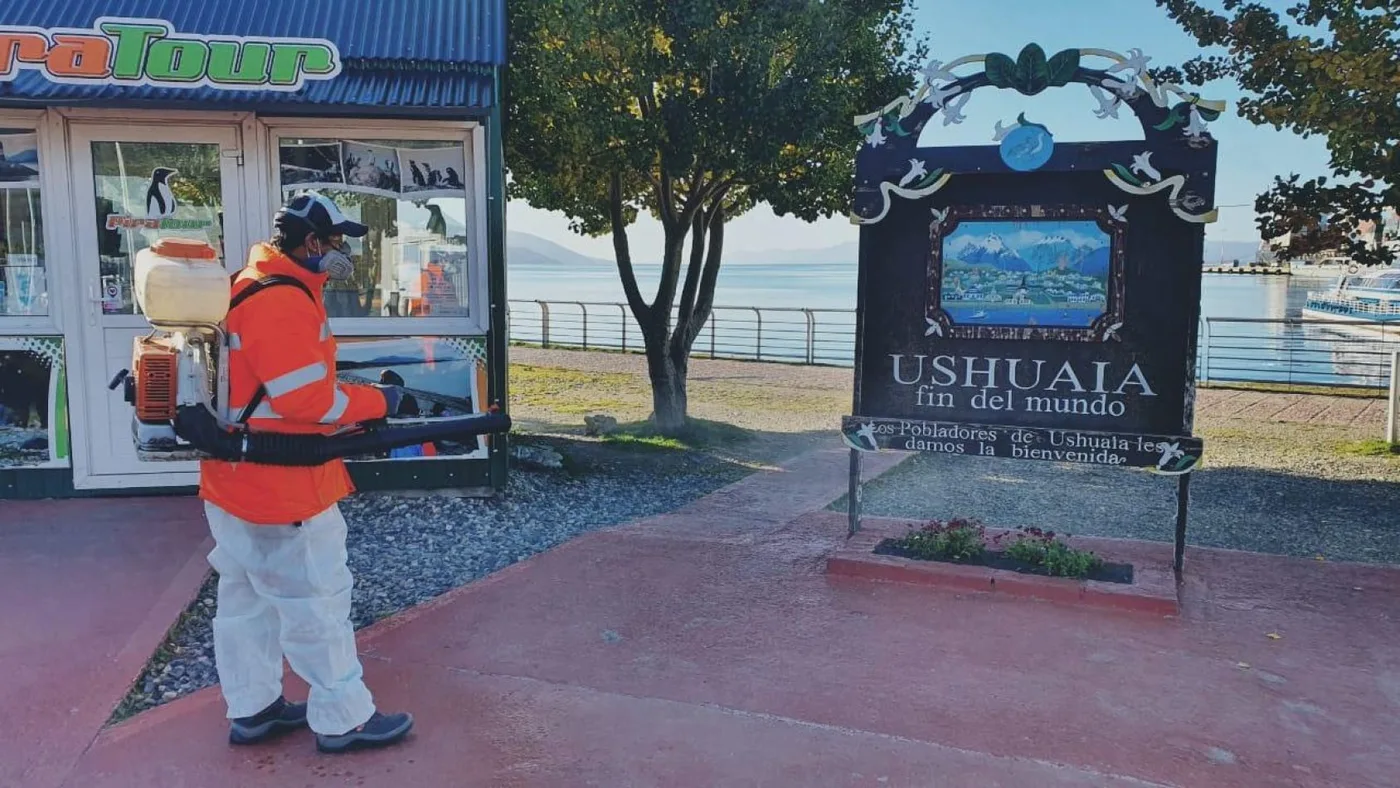 Ushuaia intensifica tareas de desinfección y prevención en circuítos turísticos