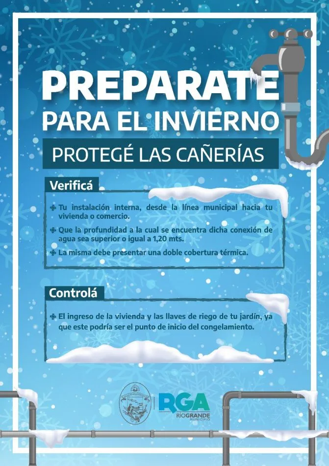 Brindan recomendaciones para prepararlas cañerías para el invierno