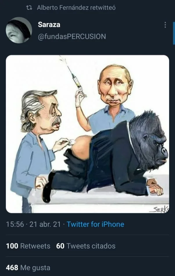 La caricatura que Alberto Fernández compartió en Twitter y luego borró