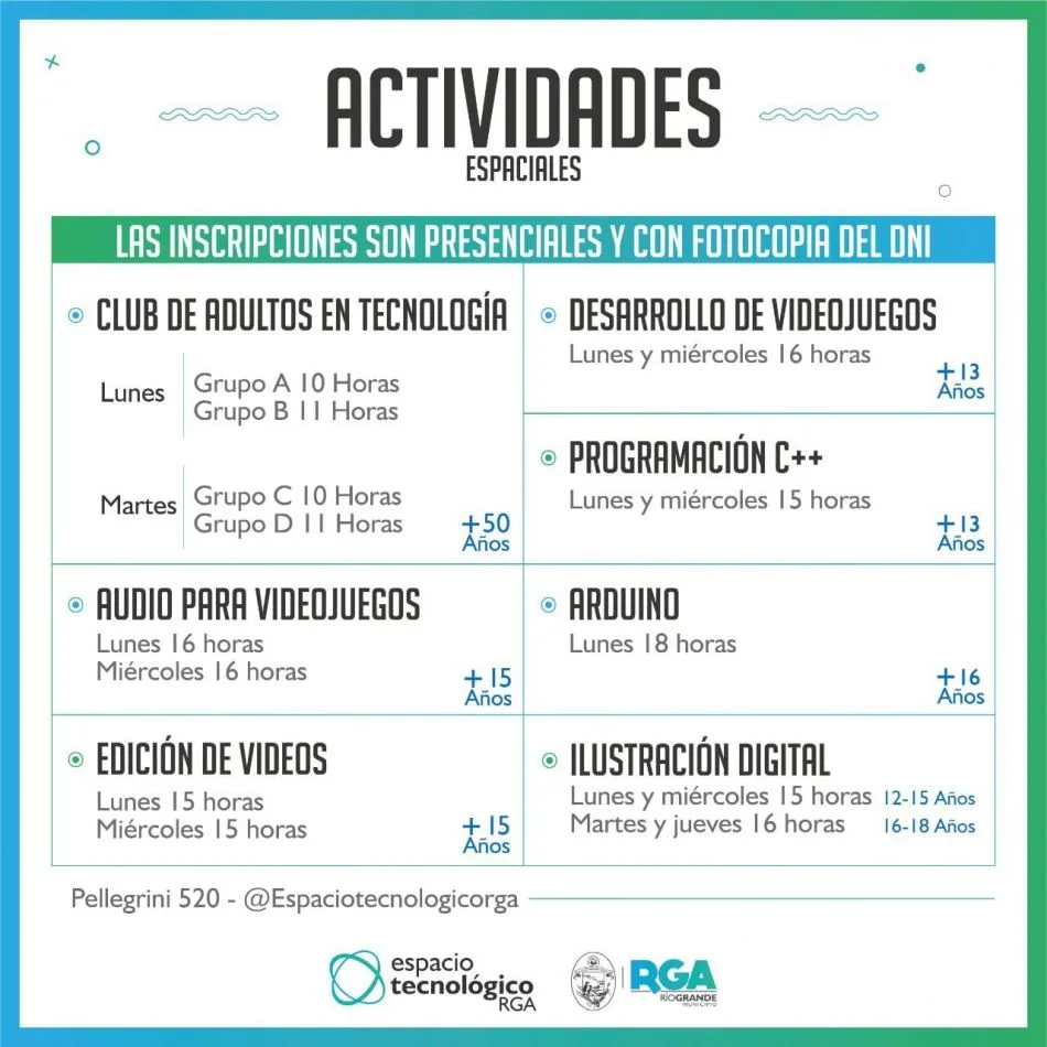 Nuevo ciclo de cursos y actividades en el Espacio Tecnológico