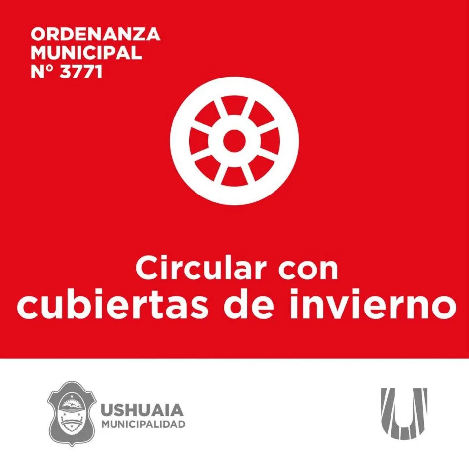 Municipio de Ushuaia controlará el uso de neumáticos de invierno