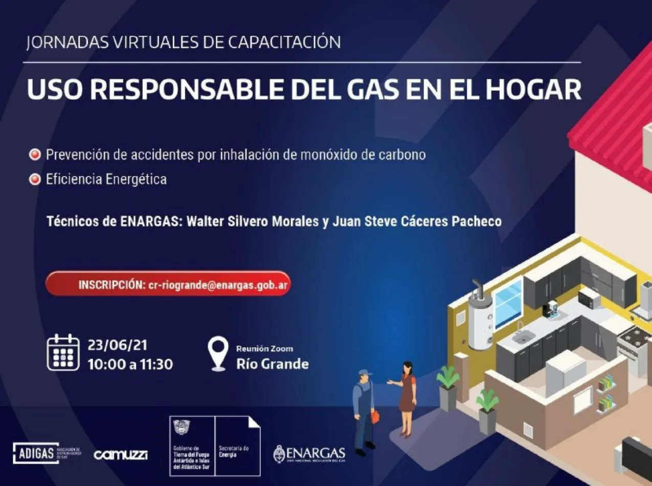 Jornada virtual de capacitación sobre uso responsable del gas en el hogar