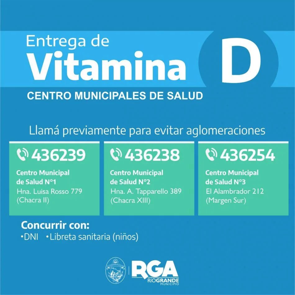 Continúa la entrega de vitamina D en los Centros Municipales de Salud