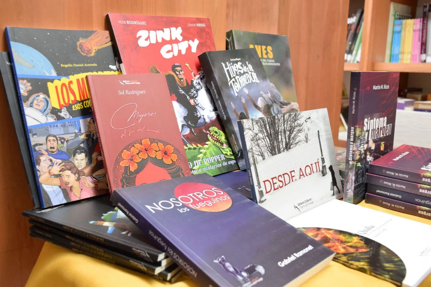 Entrega de publicaciones de la Editora Cultural TDF a las bibliotecas escolares de Río Grande