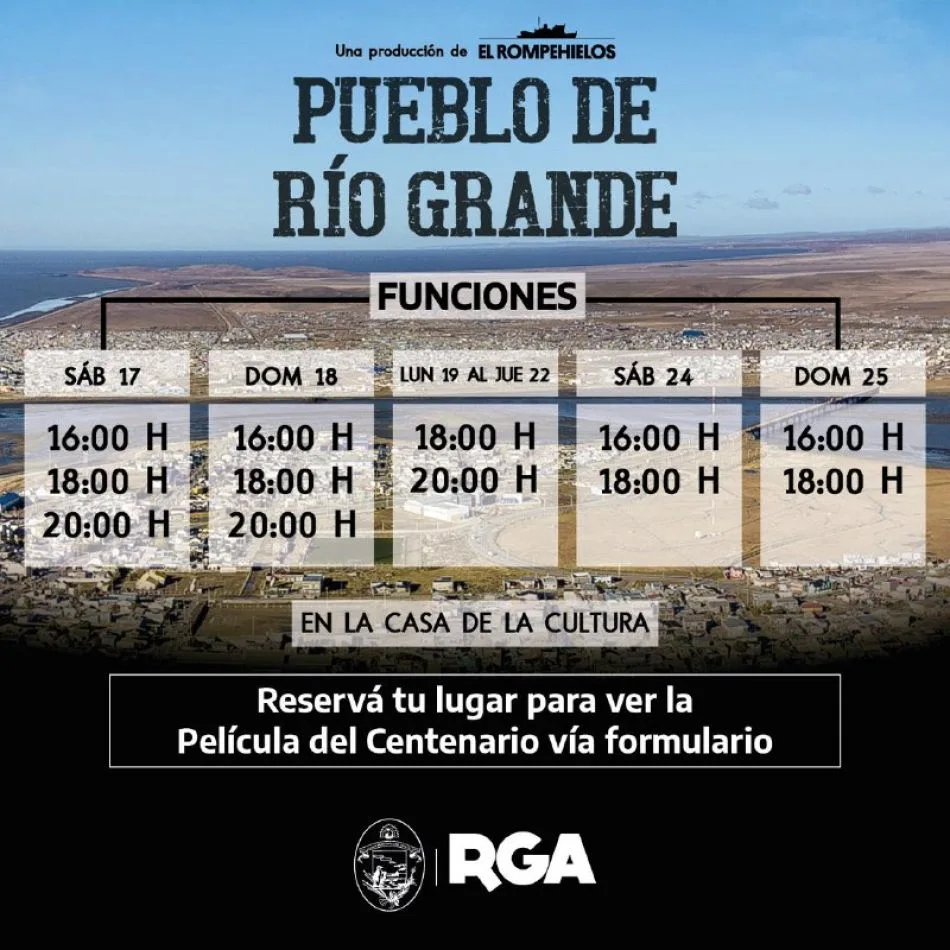 Se suman funciones de la película "Pueblo de Río Grande" en la Casa de la Cultura
