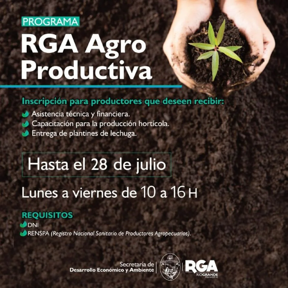 Continúan abiertas las inscripciones para sumarse al "RGA Agro Productiva"