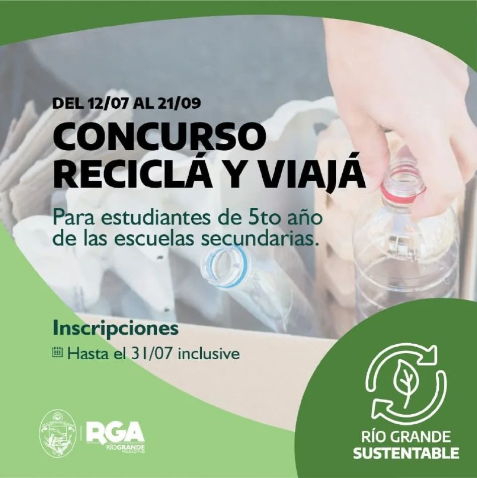 Últimos días para inscribirse al concurso "Reciclá y Viajá"
