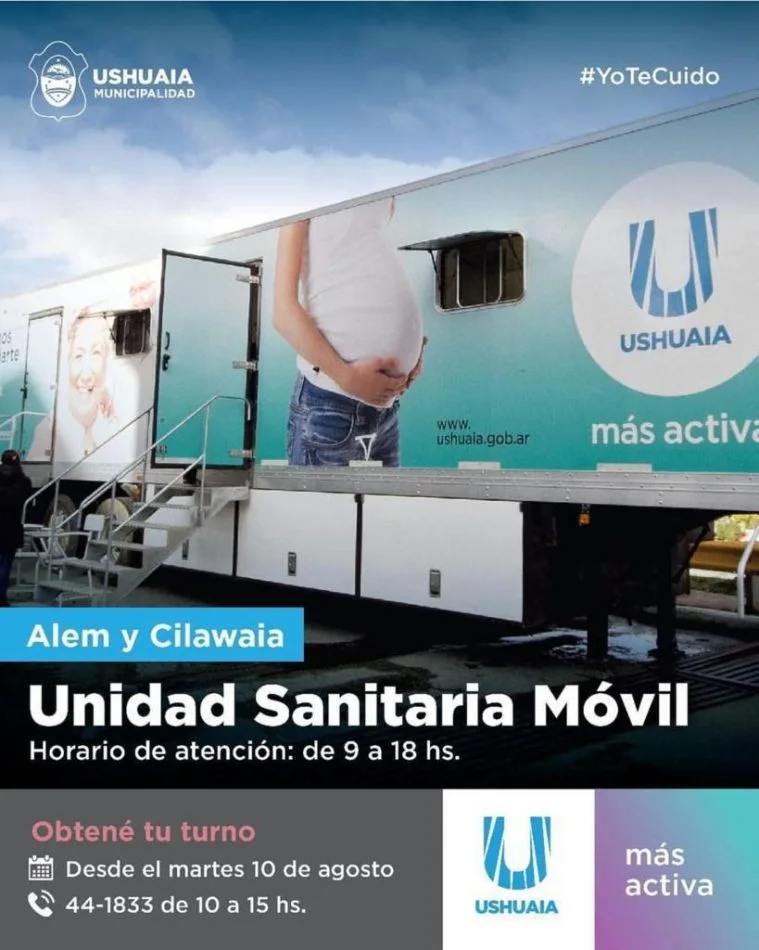 La Unidad Sanitaria Móvil del municipio de Ushuaia atenderá a partir de este martes