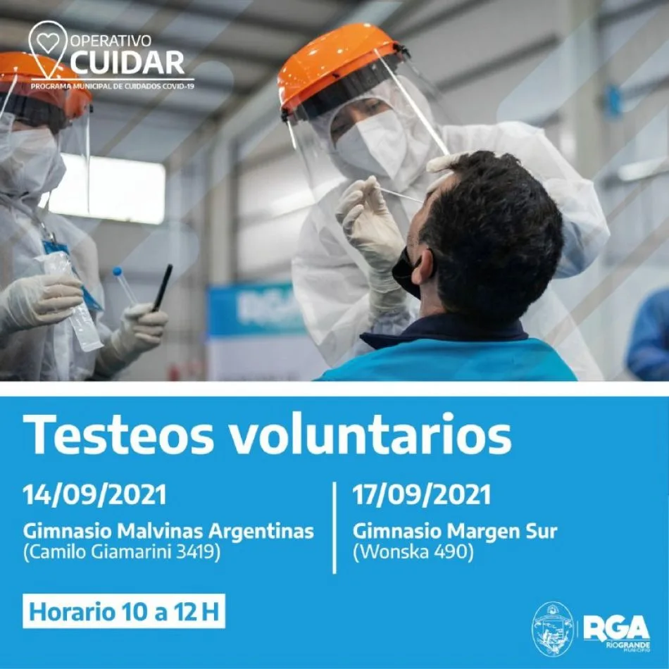 Cronograma de testeos voluntarios para esta semana