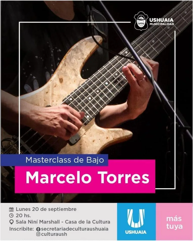 El músico Marcelo Torres brindará una masterclass y show en Ushuaia