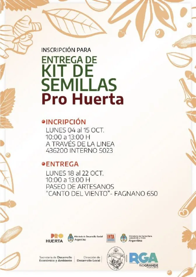 Programa Pro Huerta: Segunda entrega de kits de semillas
