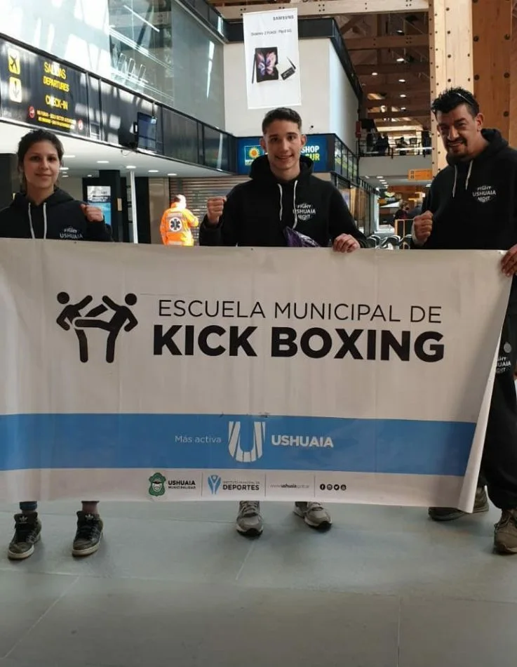 El atleta fueguino e integrante de la Escuela Municipal de Kick Boxing “Fin del Mundo”, Agustín Jara.