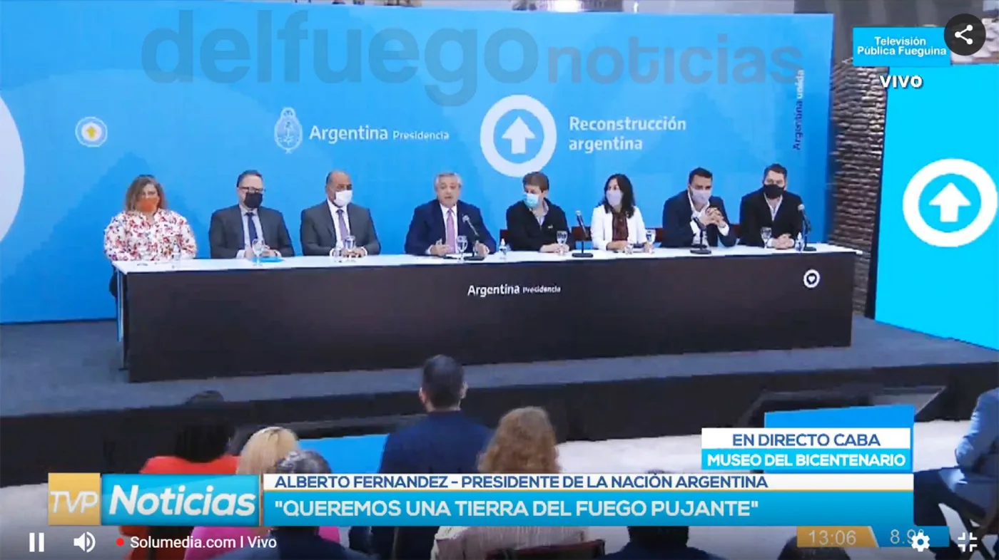 El presidente Alberto Fernández encabezó el acto de anuncio de la extensión de la Ley 19640.