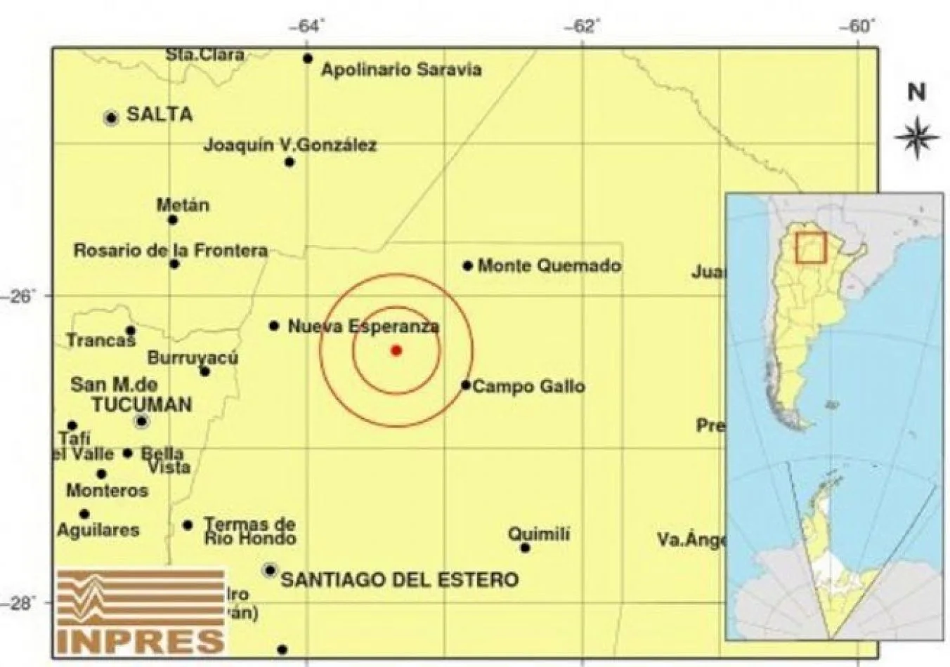 Fuerte sismo en Santiago del Estero de 5.4 de magnitud