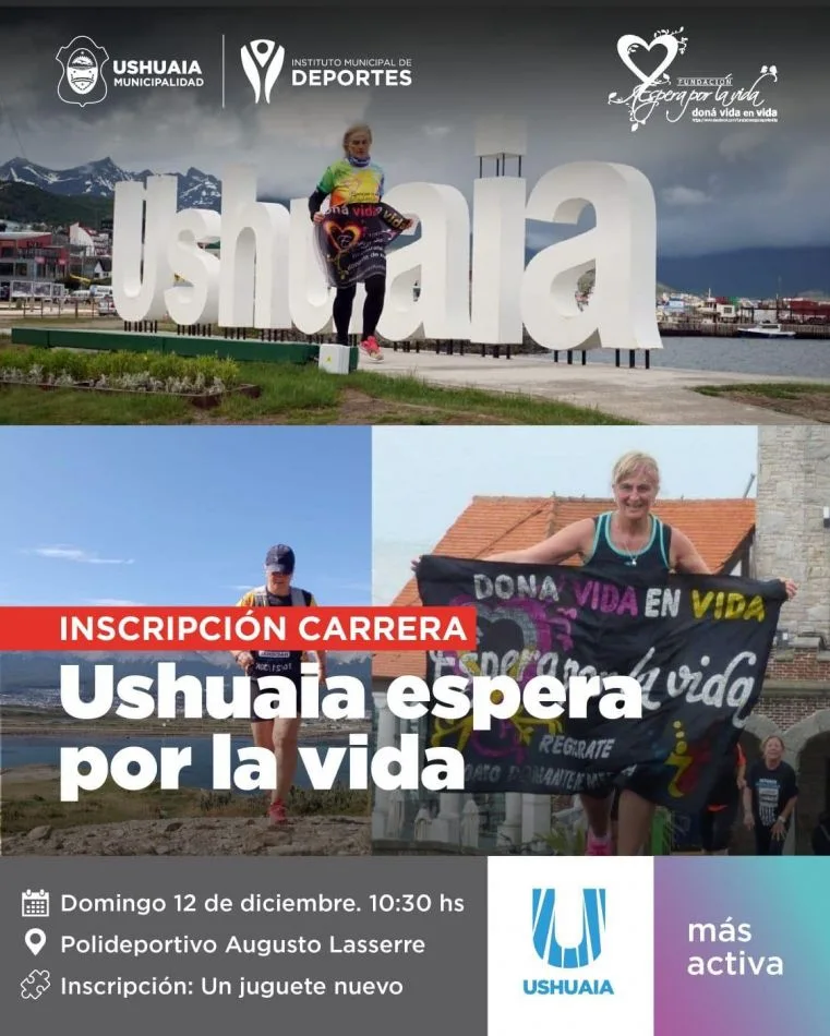 Carrera "Ushuaia espera por la Vida" con punto de partida en el Polideportivo Augusto Laserre