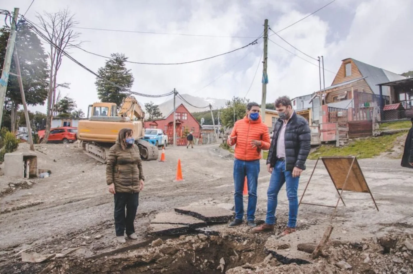 Avanza la construcción de pluviales en la calle Karukinka Norte