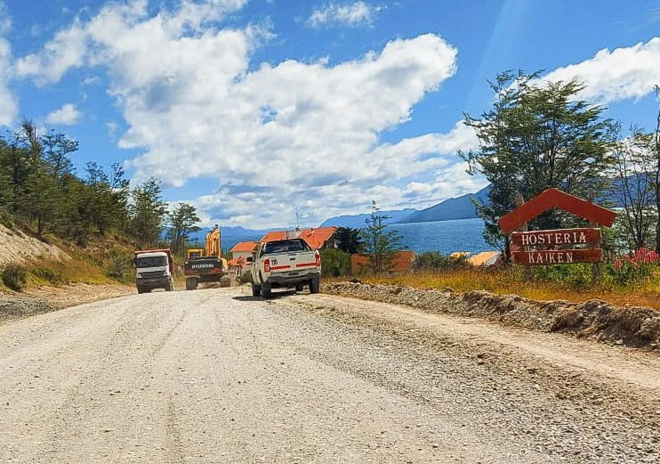 Comienzan los trabajos para la pavimentación de la cabecera del Lago Fagnano