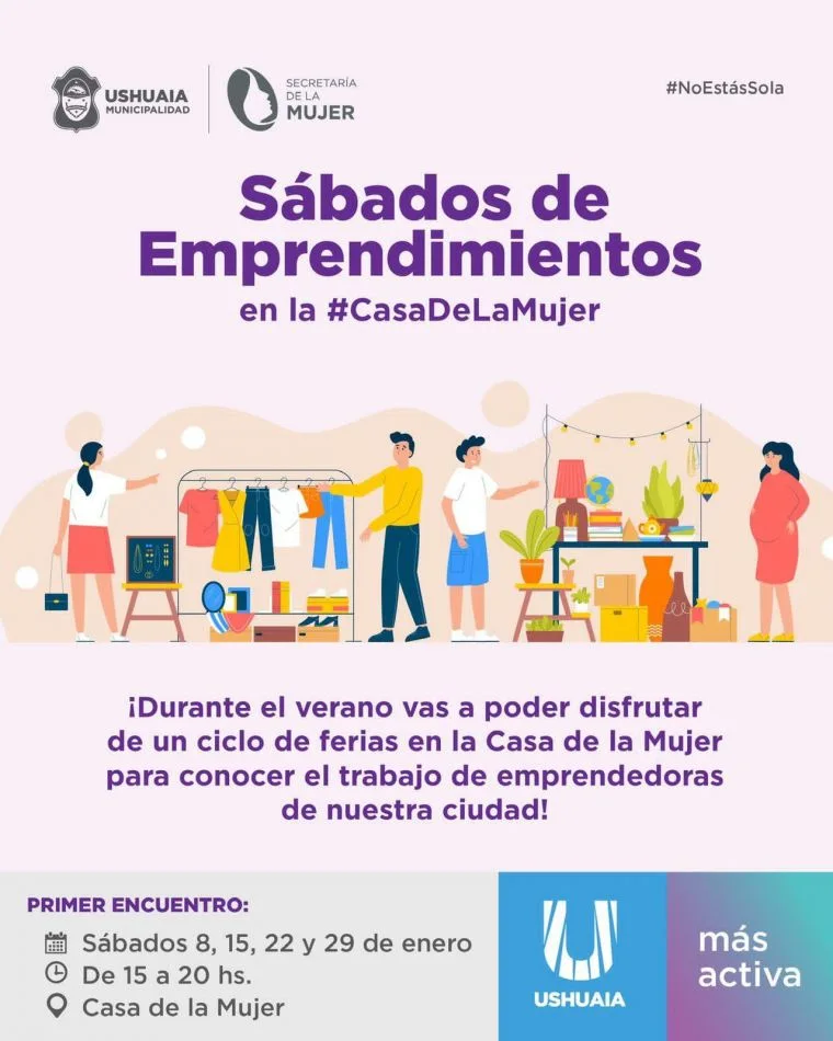 Se viene el nuevo "Sábados de Emprendimientos" en la Casa de la Mujer de Ushuaia