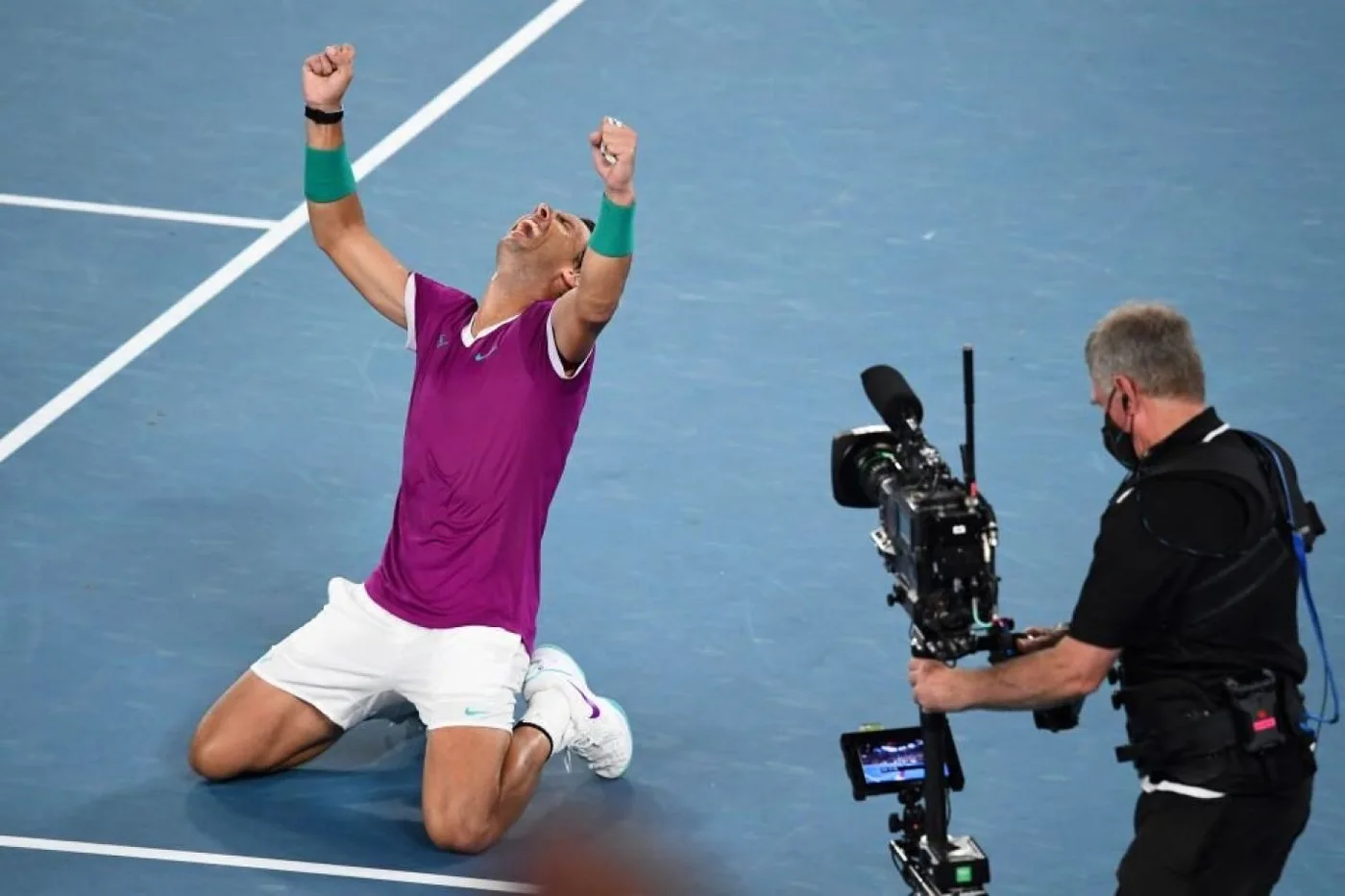 Con la conquista del Abierto de Australia, Rafa Nada alcanzó el record de 21 títulos de Grand Slam.. Imagen: AFP