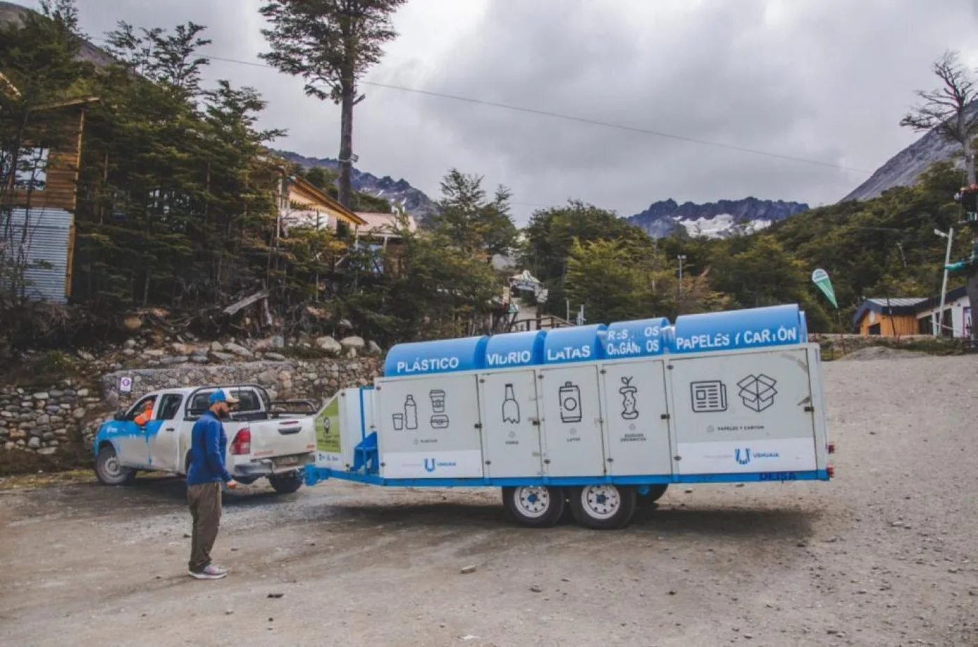 El punto verde móvil acompañó la carrera de montaña "Ushuaia Ultra Trail"