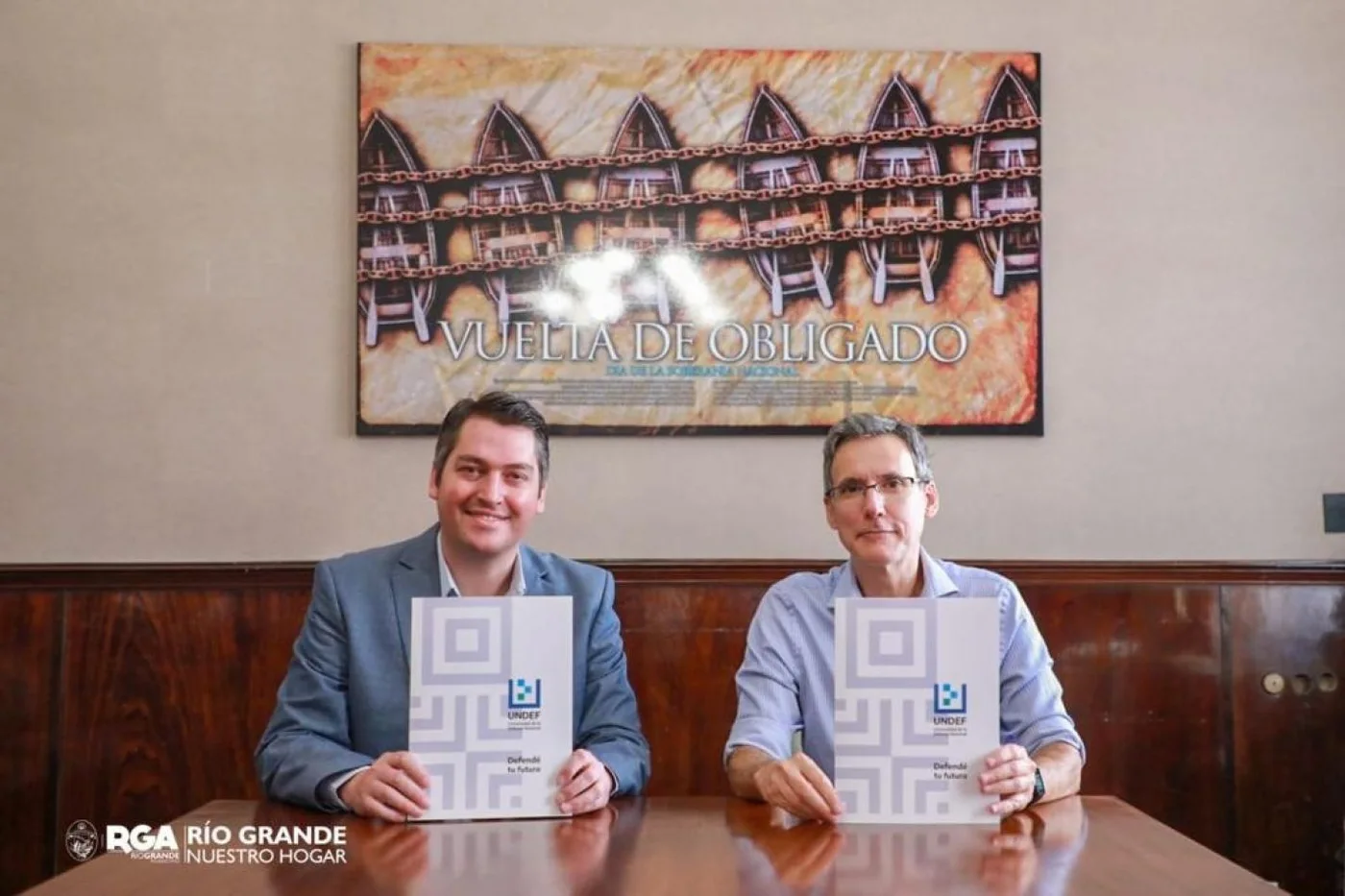 Intendente Martín Perez se reunió con el rector de la Universidad Nacional de la Defensa, Jorge Battaglino.