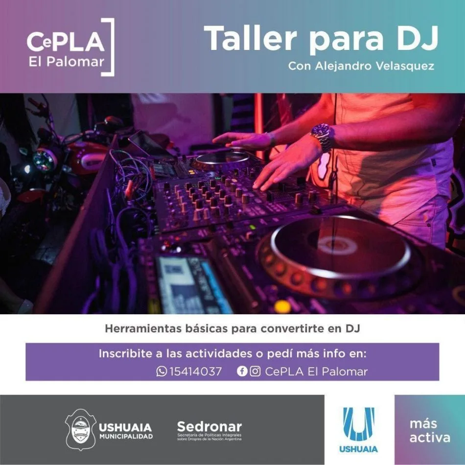 Municipio invita al taller de Dj destinado a jóvenes de Ushuaia