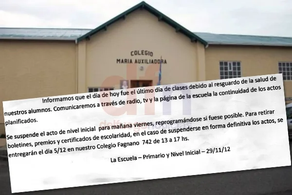 El Instituto María Auxiliadora cerró de forma anticipada el Ciclo Lectivo 2012.