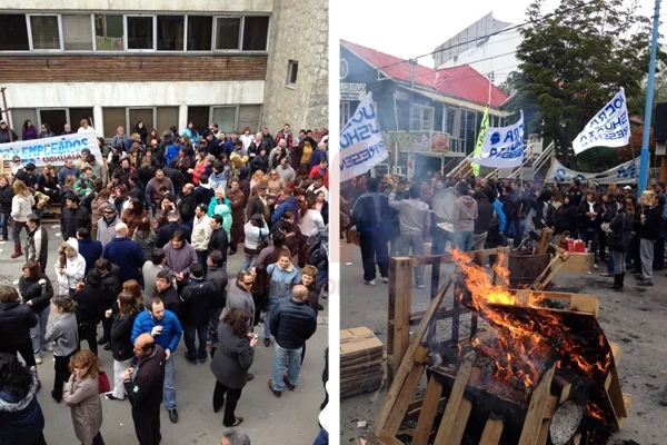 Las protestas ganaron la calle San Martín. (Foto gentileza: Ana Bordón)