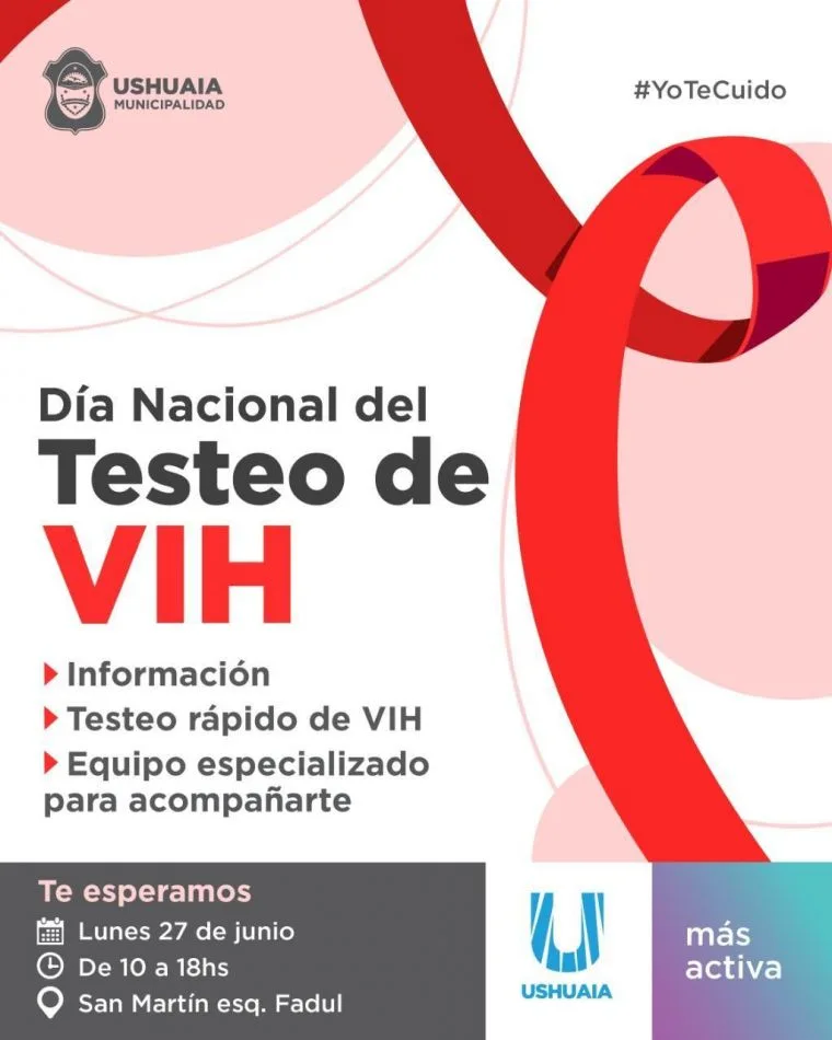 Municipio de Ushuaia realizará testeos rápidos de VIH este lunes 27 de junio