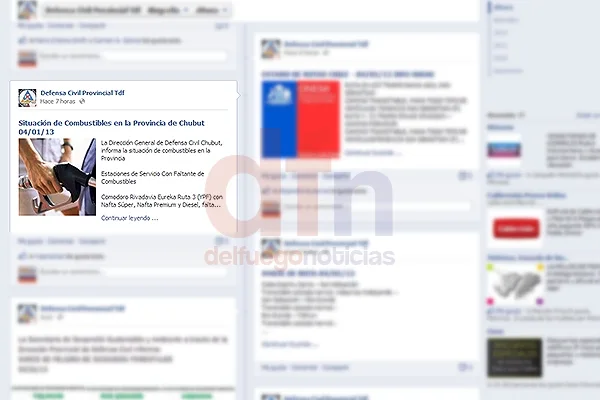 La información aparece en el Facebook de Defensa Civil Provincial.