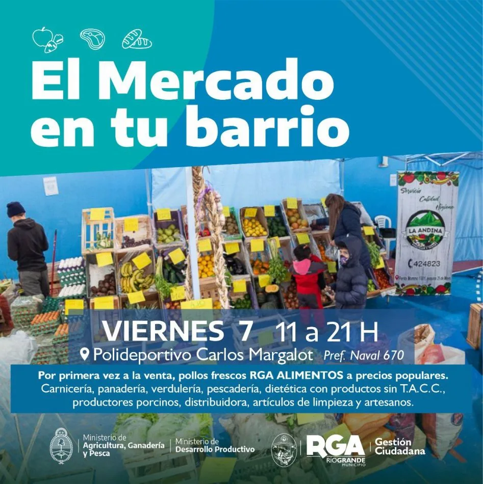 Mercado en tu barrio se realizará en el Polideportivo Carlos Margalot