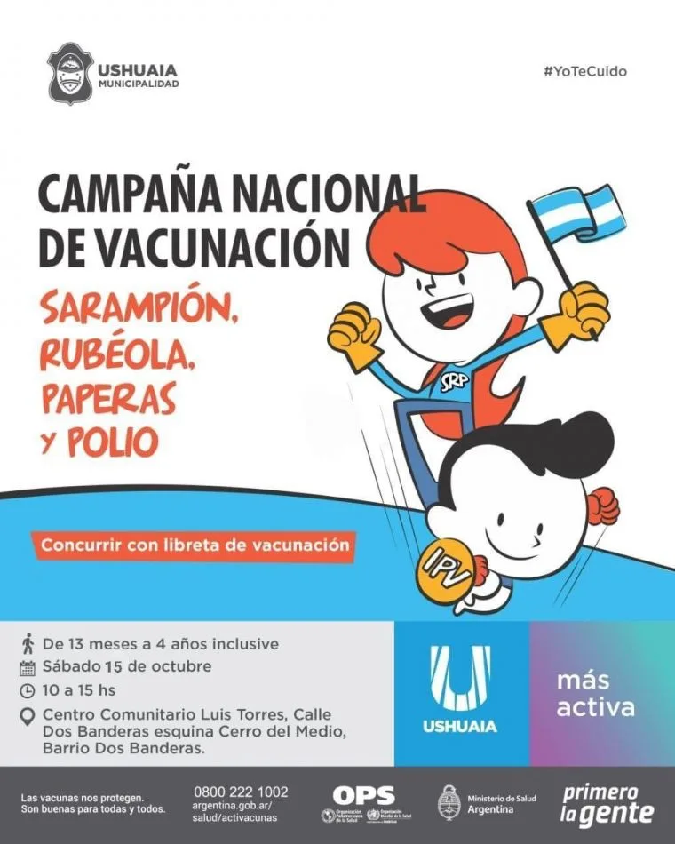 Campaña de vacunación para niños y niñas en Ushuaia