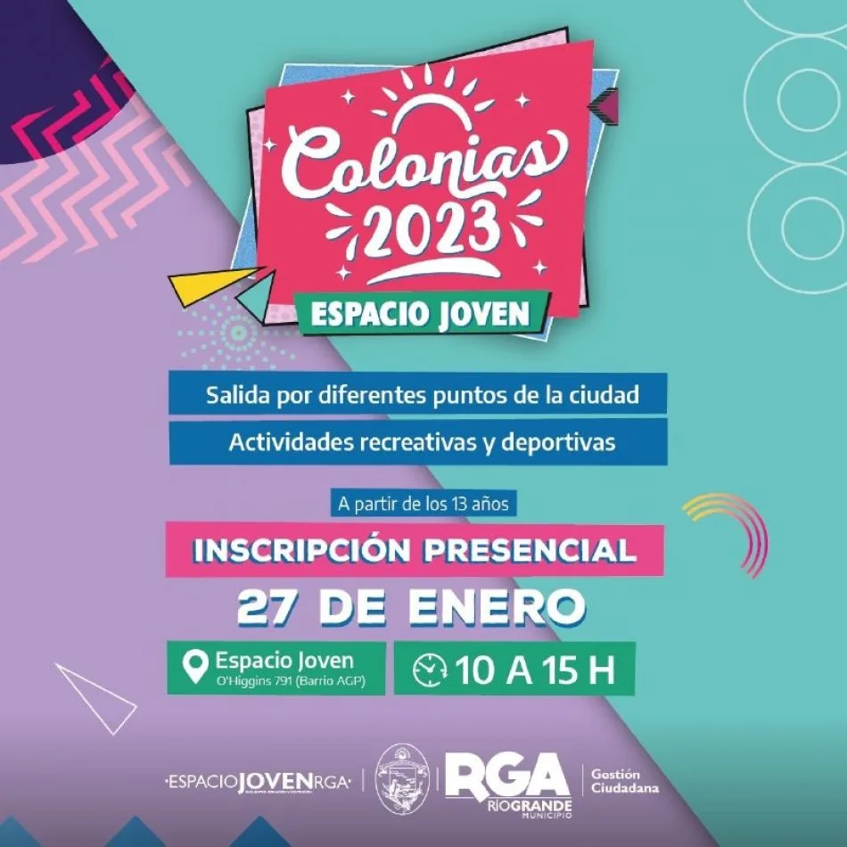 Este viernes comienzan las inscripciones para la 2° etapa de colonias