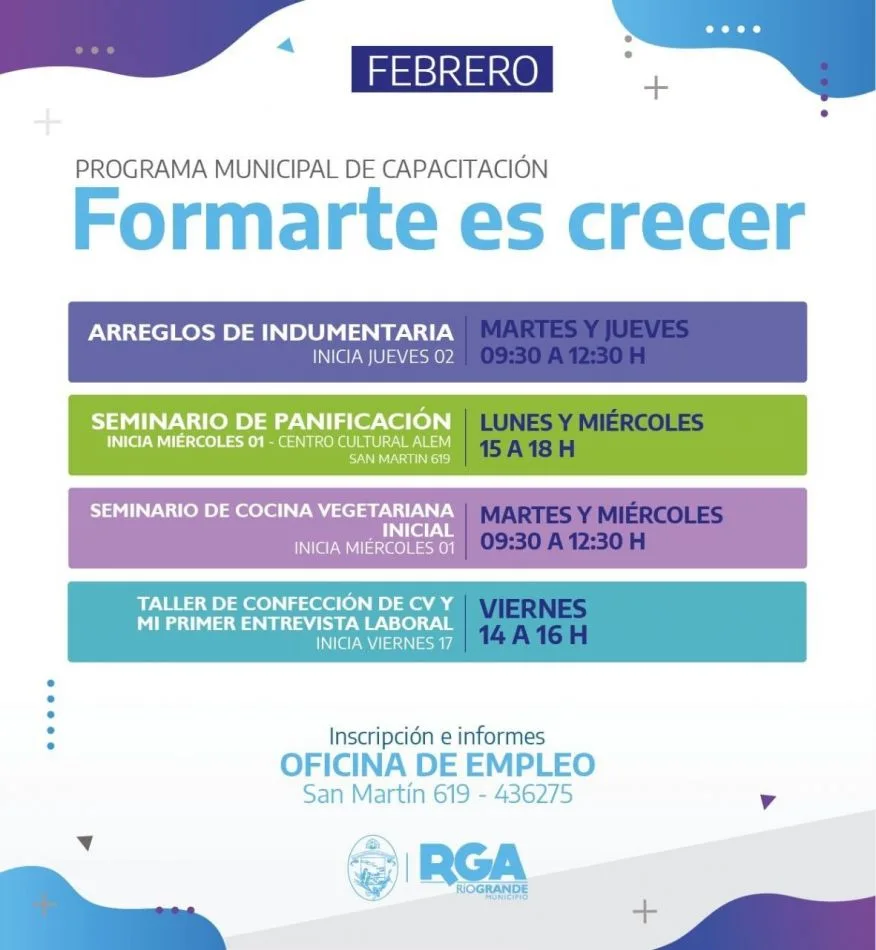 Inscripciones abiertas para los nuevos cursos y talleres de formación