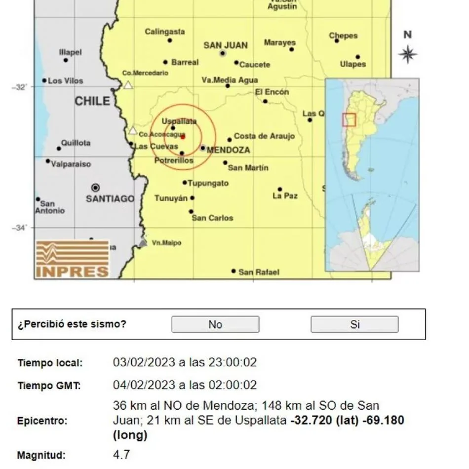 Fuerte terremoto en Mendoza