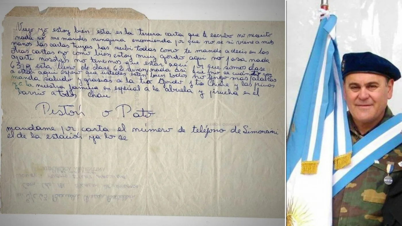 Halló una carta que envió desde Malvinas a sus padres en un sitio de subastas inglés