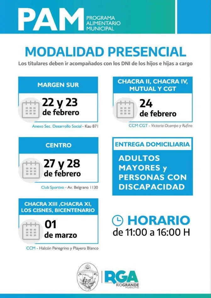 Municipio informa la próxima entrega de módulos alimentarios