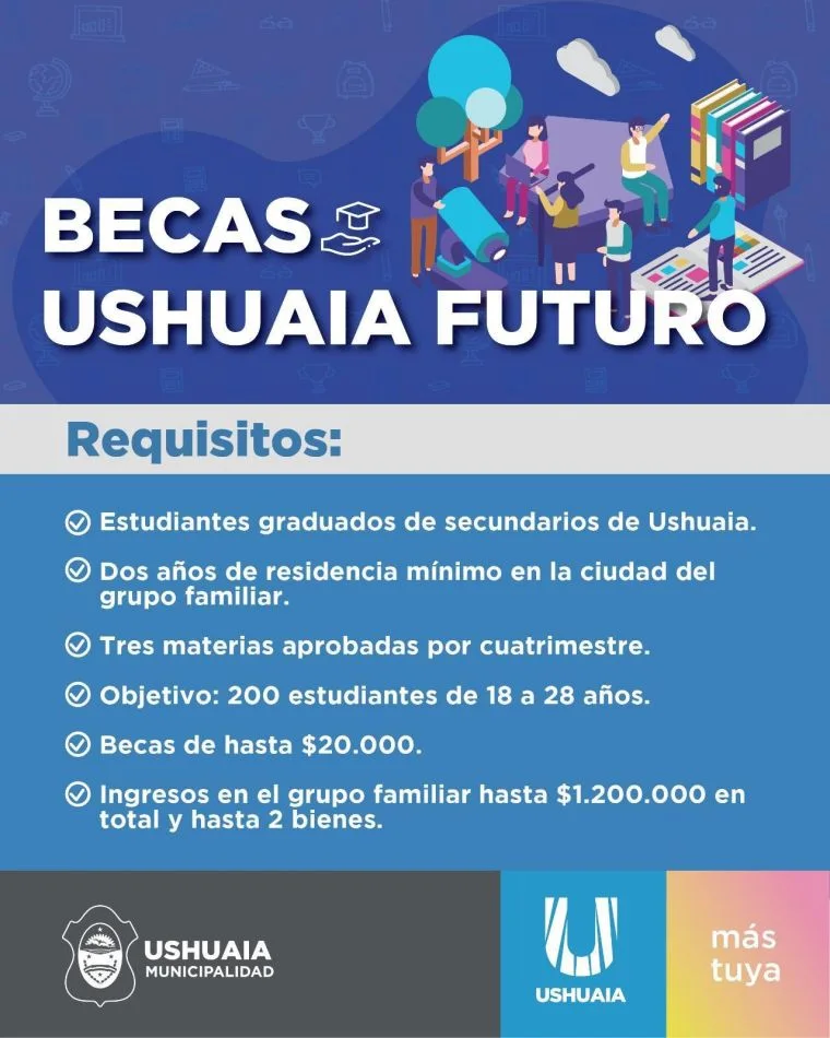 Municipio de Ushuaia ya inscribe a interesados en acceder a las becas "Ushuaia Futuro"