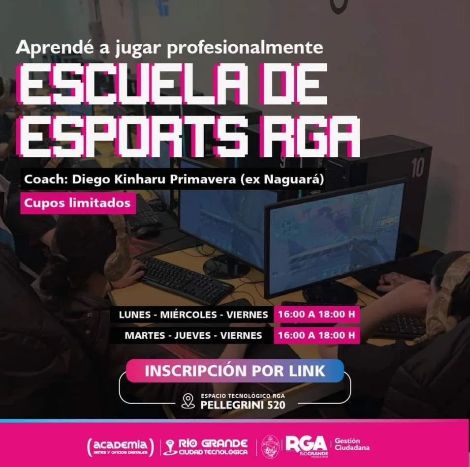 Nuevos cupos para sumarse a la Escuela de E-Sports RGA