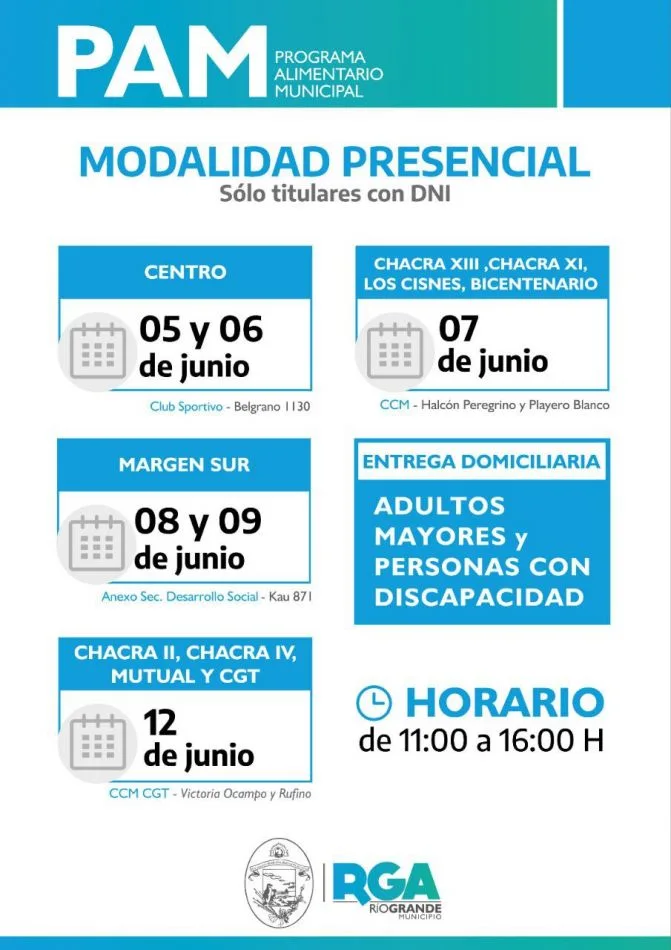 Este lunes comienza la entrega de módulos alimentarios