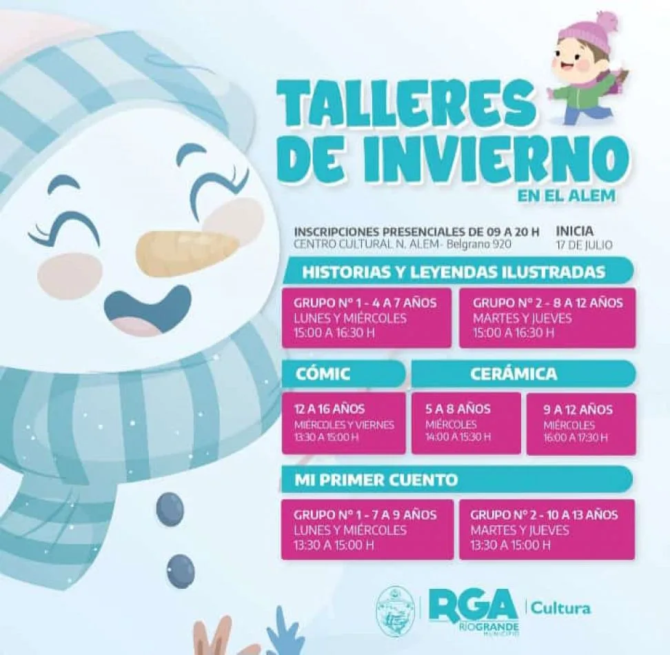 Taller literario gratuito para niños en Río Grande