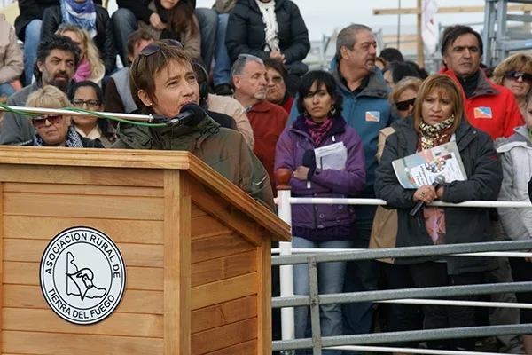 El tradicional discurso de Fabiana Ríos en la Rural, puesto en dudas por algunos estancieros.