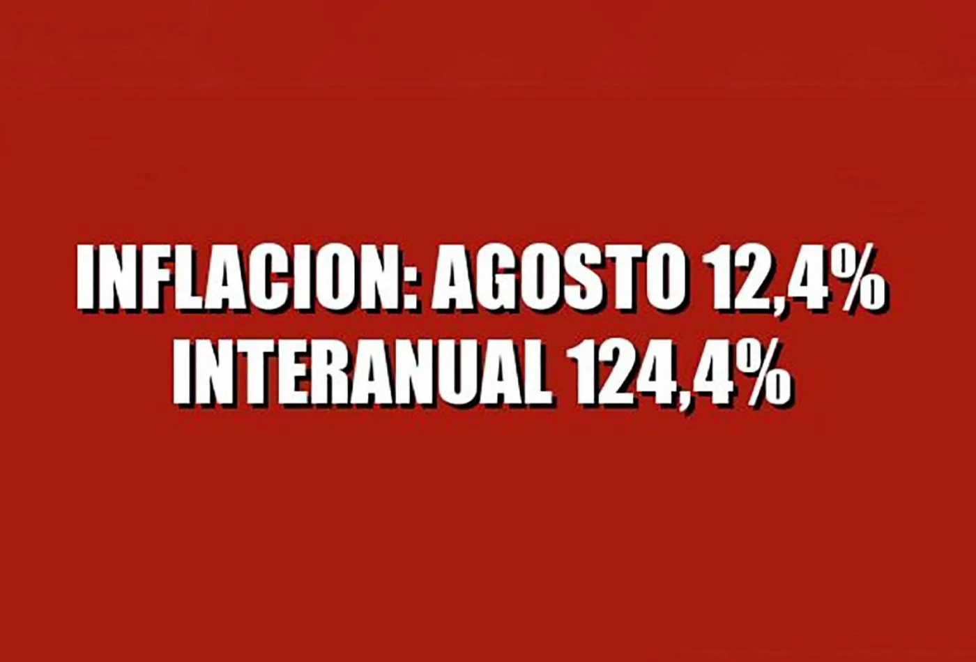 La inflación de agosto fue del 12,4%