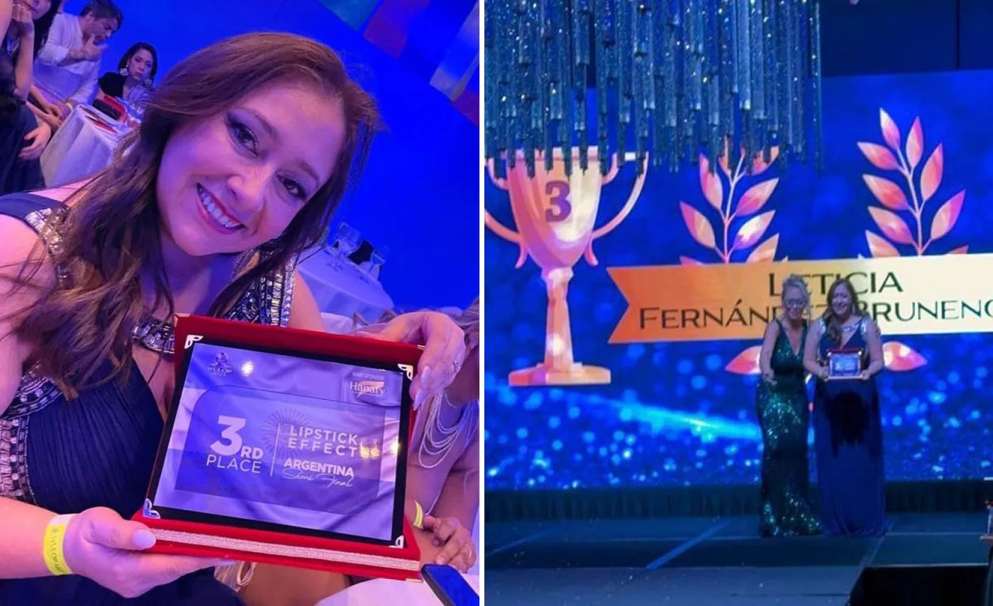 Leticia Fernandez Brunengo, ganadora del 3° lugar en competencia internacional de belleza.